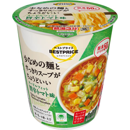 【トップバリュ】ヌードルフィット（旨辛トマト味）